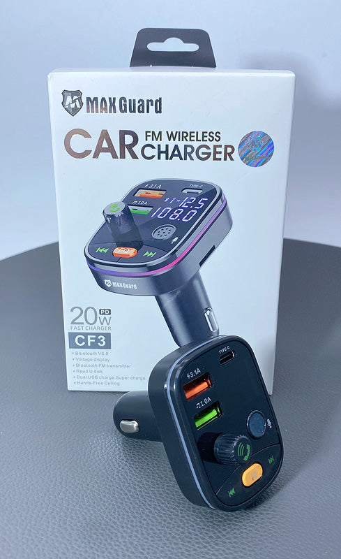 Maxguard PD 20W wireless FM car charger CF3