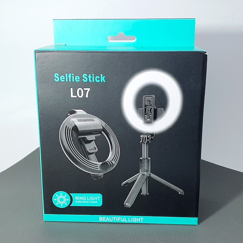 light wireless 360 rotation Selfie Stick L07 with ring light