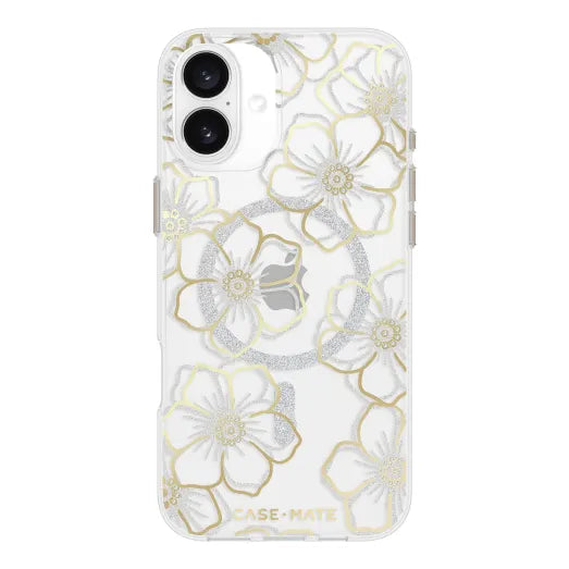 Case-Mate Floral Gems MagSafe Case For iPhone 16 Plus - Gold