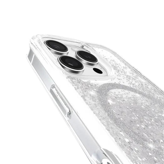 Case-Mate Waterfall MagSafe Case For iPhone 16 Pro - Silver Clear/Opaque Wireless Charge Compatible Power Share Compatible