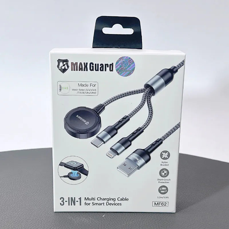 Maxguard 1.2m 3 in 1 Multi Charging Cable MF62 (for Smart Devices)