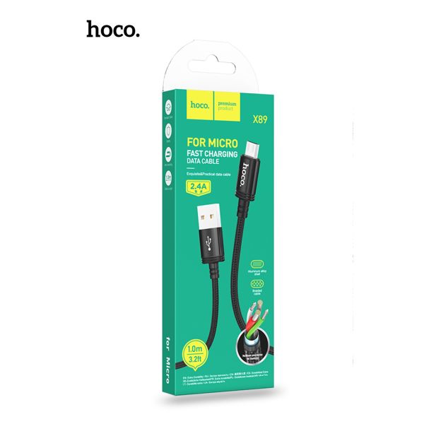 Hoco  USB-A to Micro-USB Braided Super Tough Cable 100cm