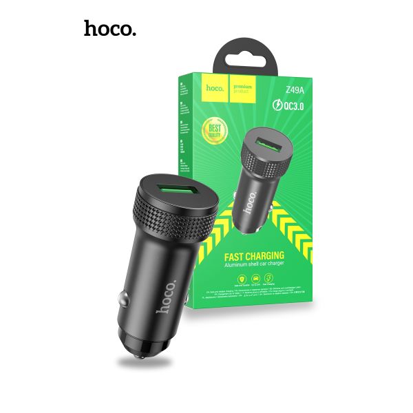 Hoco Z49A QC3.0 Fast USB-A Car Charger - Black