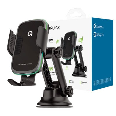 iQuick Q5 15W Wireless Charging Induction Car Holder With Round Gradient Light