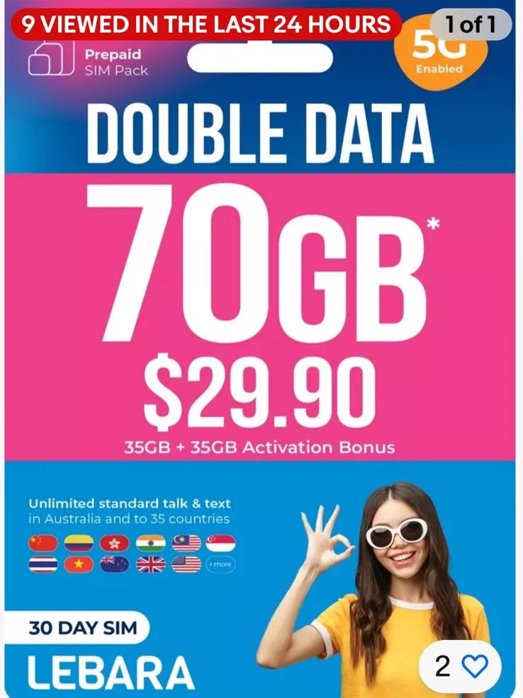 Lebara $29.90 Prepaid  SIM